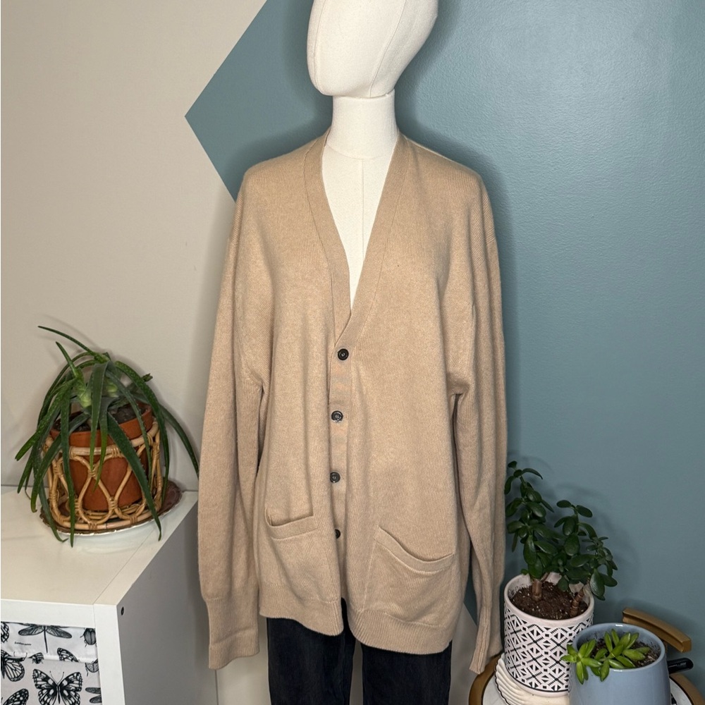 The Scotch House 100% Cashmere Cardigan Camel Scotland Made Heritage Luxury XL - Picture 2 of 11